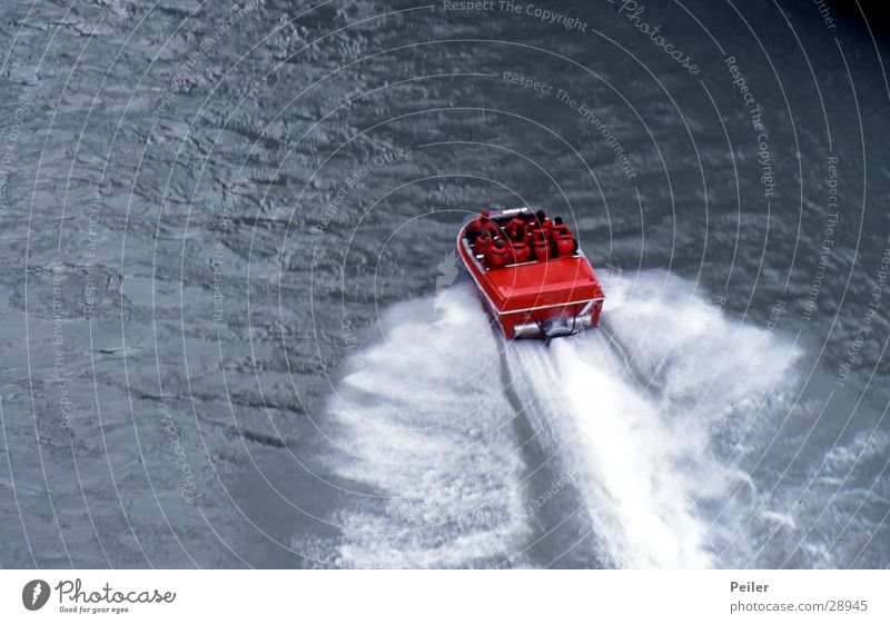 Shotover Jet (Rennboot) Shotover River Wasserfahrzeug Geschwindigkeit Abenteuer Wassersport Extremsport Fluss Düsenflugzeug