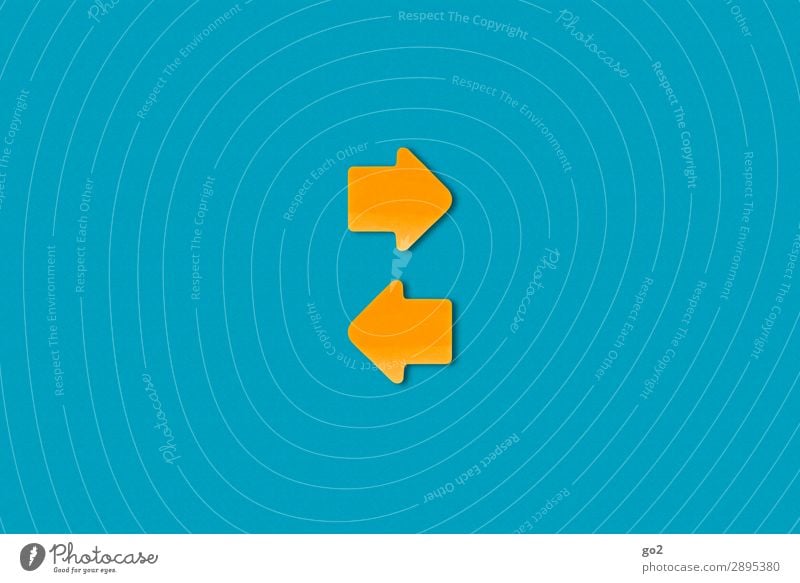 Kommunikation Sitzung sprechen Team Papier Zeichen Schilder & Markierungen Hinweisschild Warnschild Pfeil ästhetisch blau gelb orange Zufriedenheit Beratung