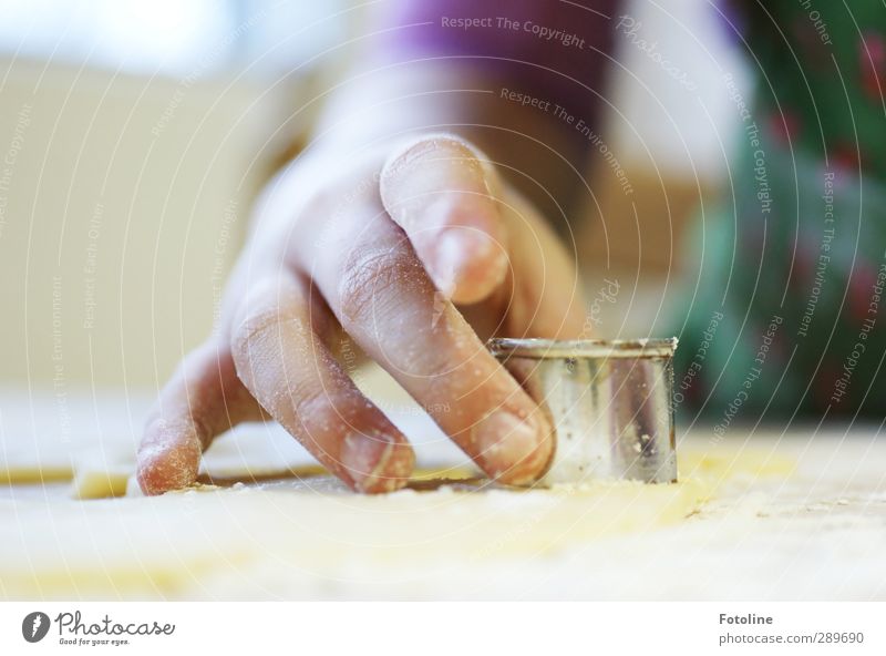 Frohe Weihnachten Mensch Kind Kindheit Haut Arme Hand Finger süß stechen Plätzchen Fingernagel Backwaren Teigwaren Farbfoto mehrfarbig Innenaufnahme Nahaufnahme