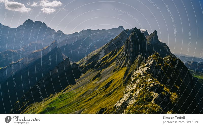 Alpsteingebirge wandern Bergsteigen Abenteuer Ferne Freiheit Berge u. Gebirge Landschaft Frühling Sommer Felsen Alpen Kanton Appenzell gigantisch natürlich