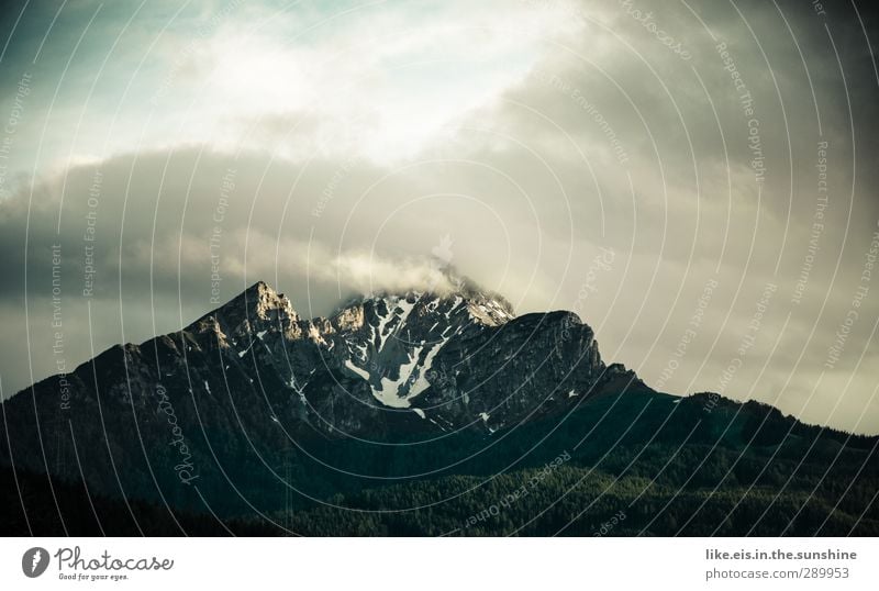 jetzt aber zackig, 2013! Ferne Schnee Berge u. Gebirge Umwelt Natur Landschaft Urelemente Wolken Sonnenlicht Herbst Schönes Wetter Wald Alpen Gipfel