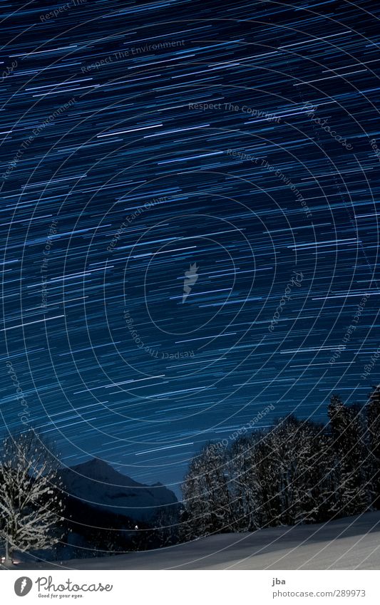 da zieht es dahin... Leben harmonisch ruhig Ferne Winter Schnee Berge u. Gebirge Umwelt Natur Urelemente Luft Himmel Nachthimmel Stern Schönes Wetter Baum Wald