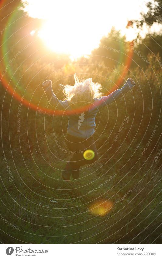 Endlich Ferien! Mensch Kind Mädchen Kindheit Leben Körper Haare & Frisuren 1 8-13 Jahre Landschaft Sonne Sonnenaufgang Sonnenuntergang Frühling Sommer Herbst