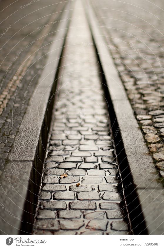 Bächle Wasser Stadt Stadtzentrum Altstadt Fußgängerzone Menschenleer Architektur Wahrzeichen Straße Stein lang grau Freiburg im Breisgau Bächleputzer