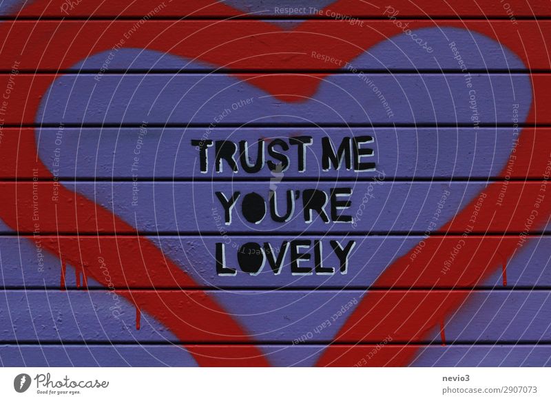 Trust me you're lovely Stadt Hauptstadt Haus Einfamilienhaus Tür schön blau rot Vertrauen Geborgenheit loyal Warmherzigkeit Sympathie Freundschaft Zusammensein