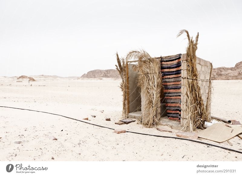 Ort der Stille Wärme Dürre Felsen Berge u. Gebirge Wüste Ägypten Sinai-Berg Sinai-Halbinsel Asien Hütte Gebäude Toilette Sand Armut einfach Abenteuer Einsamkeit