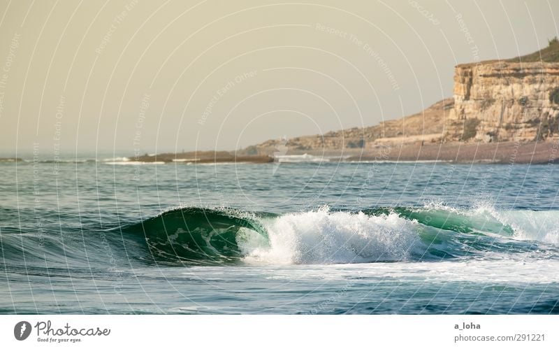 ocean l.o.v.e. Umwelt Natur Landschaft Urelemente Wasser Wolkenloser Himmel Horizont Sommer Wetter Schönes Wetter Felsen Wellen Küste Meer natürlich blau braun