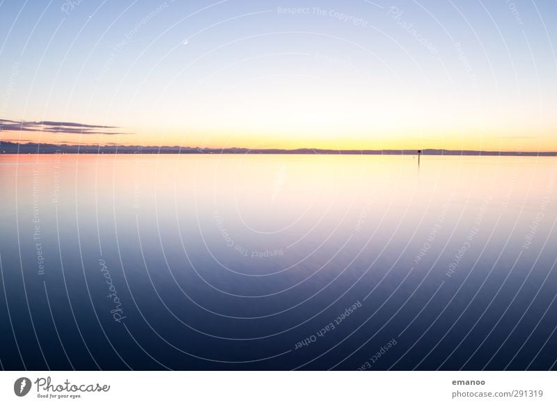 Bodensee Natur Landschaft Luft Wasser Himmel Horizont Sonne Klima Wetter Schönes Wetter Küste Seeufer Bucht Meer kalt nass weich blau Vignettierung