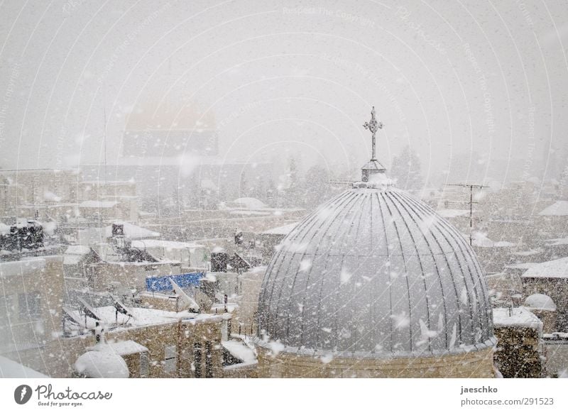 Alle Jubeljahre Winter Klima Klimawandel Wetter Unwetter Eis Frost Schnee Schneefall Ost-Jerusalem Israel Stadt Hauptstadt Stadtzentrum Altstadt Kirche Dom