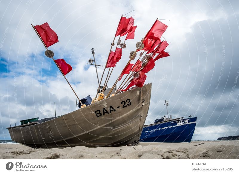 Wehen Meer Strand Ostsee Sand Fischerboot Stangen Boot