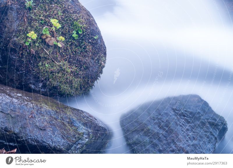 Unscharfe Bewegung des Wassers schön Leben Umwelt Natur Landschaft Baum Blatt Park Wald Felsen Bach Fluss Wasserfall Stein frisch lang nass natürlich blau grün