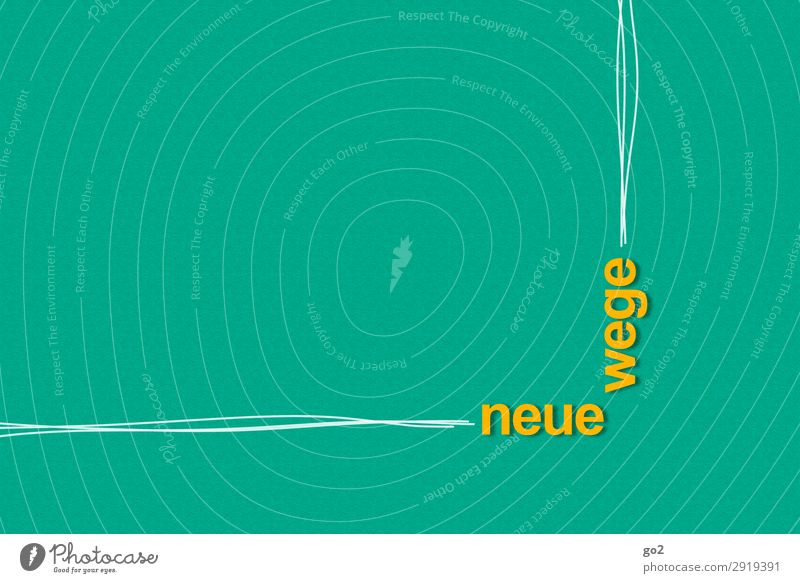 Neue Wege Schriftzeichen Linie ästhetisch neu gelb grün Optimismus Mut beweglich Neugier Beginn Bewegung Fortschritt Freiheit einzigartig innovativ Inspiration