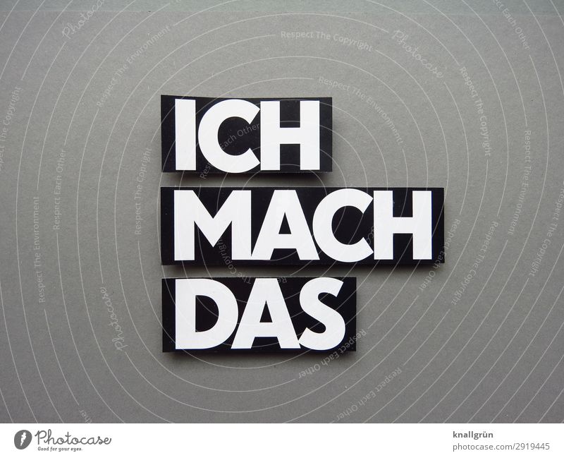 Ich mach das Tatkraft Energie Entschlossenheit machen Kommunizieren Buchstaben Wort Satz Text Typographie Lateinisches Alphabet Letter Kommunikation