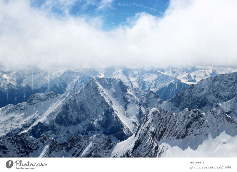 Über den Wolken Ferien & Urlaub & Reisen Sonne Schnee Winterurlaub Berge u. Gebirge Umwelt Natur Landschaft Urelemente Himmel Frühling Klima Wetter