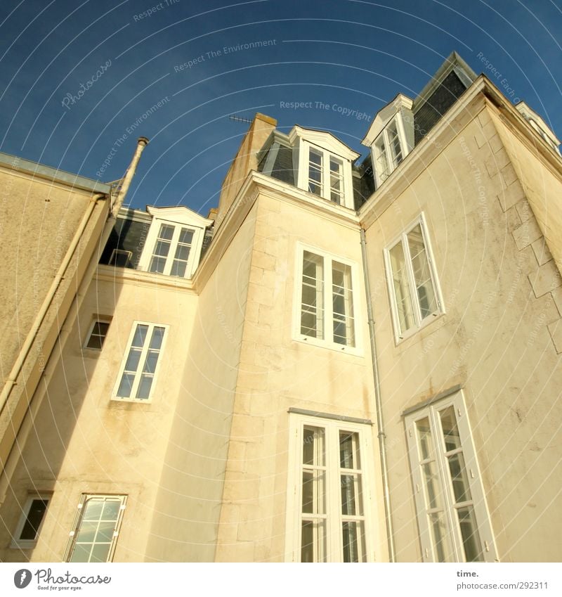 Alte Häuser | bourgeois Altstadt Haus Bauwerk Gebäude Architektur Altbau Mauer Wand Fassade Fenster Dachgaube ästhetisch blond hell historisch hoch Stadt