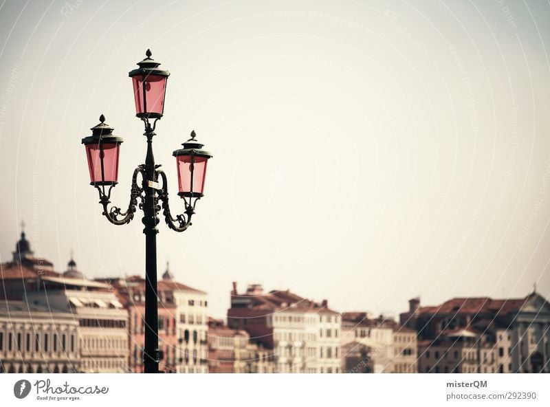 Dreierlei. Kunst ästhetisch Venedig Lampe Fernweh Tourismus Altertum Italien Ferien & Urlaub & Reisen Urlaubsfoto rosa Städtereise Reisefotografie Laterne