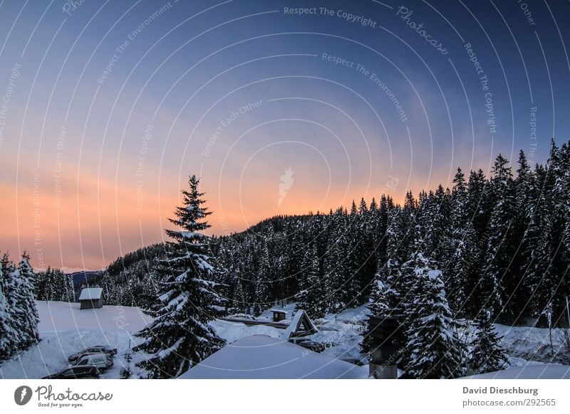 Licht am Horizont Ferien & Urlaub & Reisen Abenteuer Ferne Winter Schnee Winterurlaub Berge u. Gebirge wandern Landschaft Himmel Wolken Schönes Wetter Eis Frost