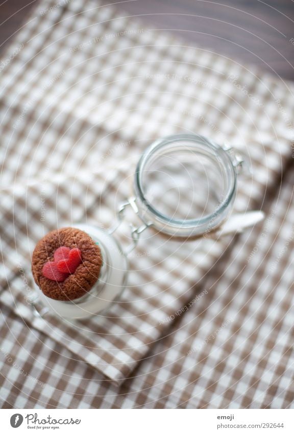 passend zu Kuchen Dessert Süßwaren Schokolade Ernährung Picknick Slowfood Fingerfood lecker süß Einmachglas Serviette Tischwäsche Valentinstag Herz herzförmig