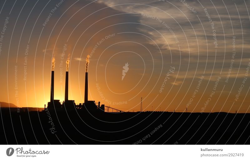 Industrielles MorgenGrauen Energiewirtschaft Fortschritt Zukunft Kohlekraftwerk Energiekrise Natur Landschaft Sonnenaufgang Sonnenuntergang Klima Klimawandel