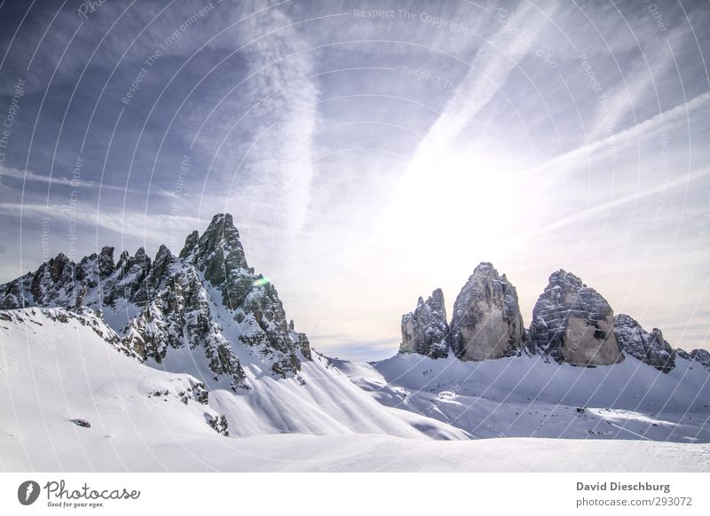 Glanz des Winters Ferien & Urlaub & Reisen Ausflug Ferne Freiheit Sonnenbad Schnee Winterurlaub Berge u. Gebirge wandern Landschaft Himmel Wolken Schönes Wetter