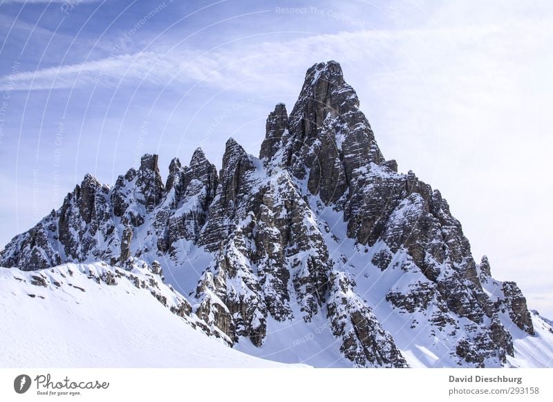 Zeiten des Aufstiegs Ferien & Urlaub & Reisen Abenteuer Winter Schnee Winterurlaub Berge u. Gebirge wandern Landschaft Himmel Wolken Schönes Wetter Eis Frost