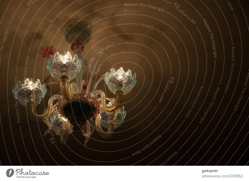 Leuchter leuchtet schwach Gebäude Deckenbeleuchtung alt Venedig Lampe Lampenschirm Glas Beleuchtung antik Dekoration & Verzierung Farbfoto Innenaufnahme