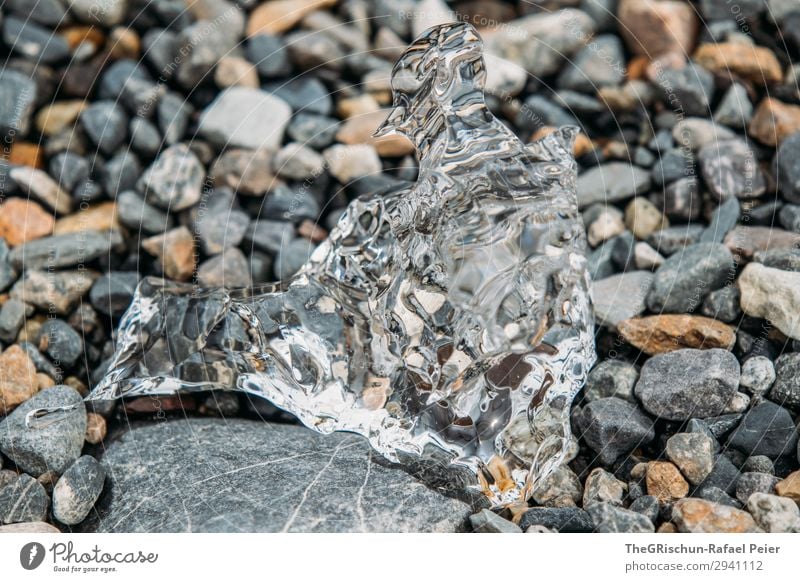 durchsichtig Natur grau schwarz weiß Eis Strukturen & Formen Stein schmelzen Wasser Eisblock Reflexion & Spiegelung Farbfoto Außenaufnahme Menschenleer