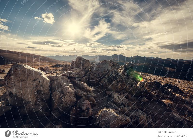 Sky World Umwelt Natur Landschaft Wetter Felsen Berge u. Gebirge Gipfel Abenteuer Farbfoto Außenaufnahme Tag Kontrast Panorama (Aussicht) Weitwinkel