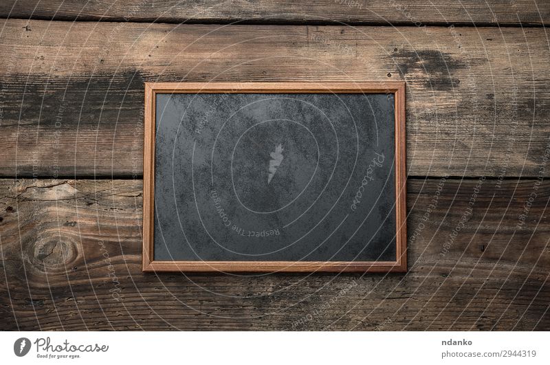 Holz leere Kreidetafel Dekoration & Verzierung Schule Tafel alt schreiben retro braun schwarz Hintergrund blanko Holzplatte Textfreiraum Zeichnung Bildung