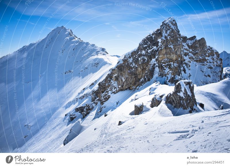 you and your heart Lifestyle Wintersport Skier Umwelt Natur Landschaft Urelemente Himmel Wolken Sonnenlicht Schönes Wetter Eis Frost Schnee Felsen Alpen