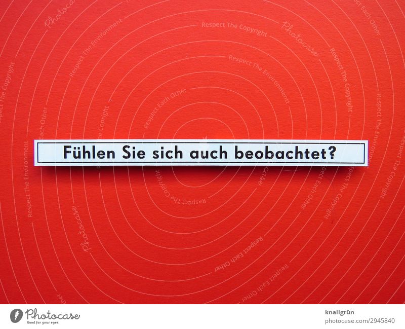 Fühlen Sie sich auch beobachtet? Schriftzeichen Schilder & Markierungen beobachten Kommunizieren Blick rot schwarz weiß Gefühle Wachsamkeit Neugier Interesse