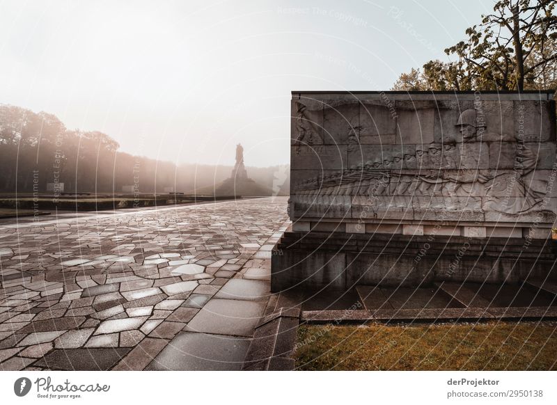 Sowjetisches Ehrenmal im Treptower Park V Architektur Sehenswürdigkeit Wahrzeichen Denkmal Berlin Soldatenfriedhof Gedeckte Farben Strukturen & Formen