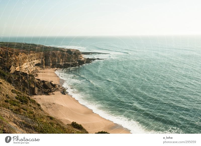 times like these Umwelt Natur Landschaft Urelemente Erde Sand Wasser Himmel Wolkenloser Himmel Horizont Sommer Schönes Wetter Wärme Dürre Felsen Wellen Küste