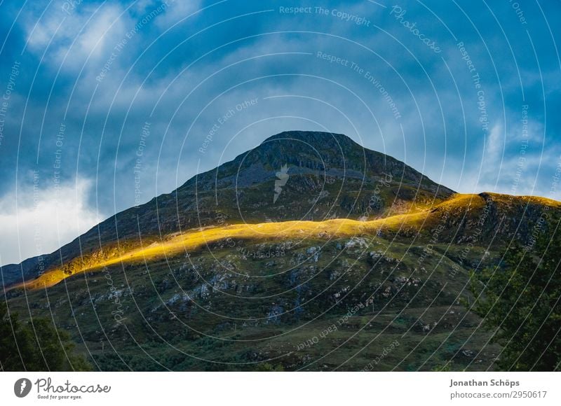 letzter Sonnenstrahl am Berg Highlands, Schottland Umwelt Natur Landschaft Himmel Sonnenaufgang Sonnenuntergang Sonnenlicht Schönes Wetter Felsen