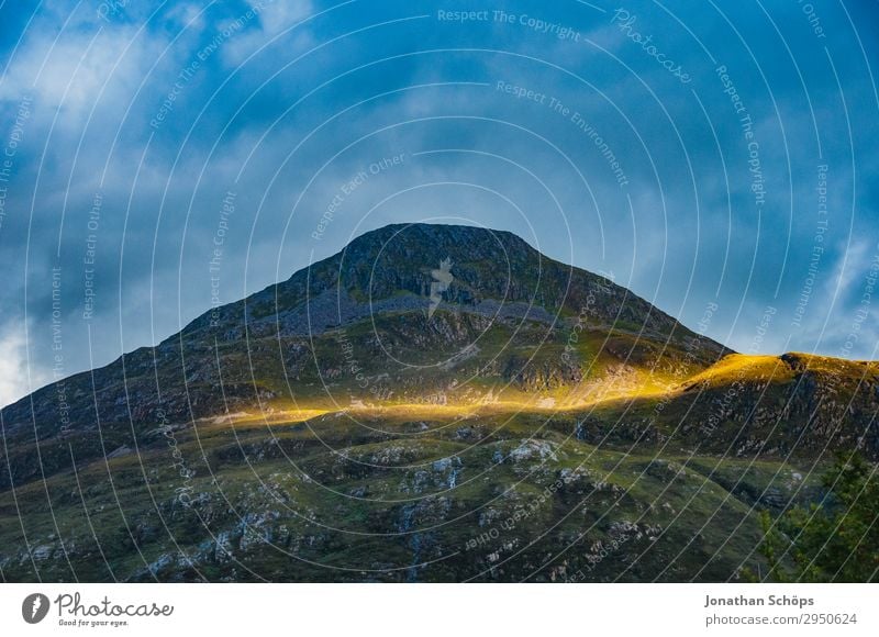 letzter Sonnenstrahl am Berg Highlands, Schottland Umwelt Natur Landschaft Himmel Sonnenaufgang Sonnenuntergang Sonnenlicht Schönes Wetter Felsen