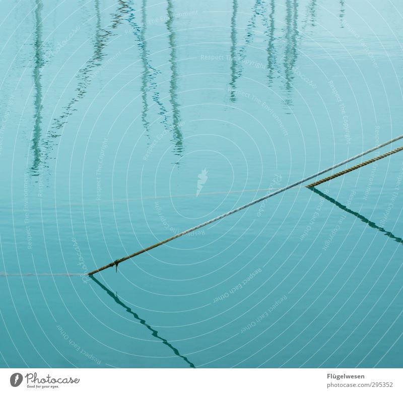 Schattenreich Wellen Küste Seeufer Flussufer Nordsee Ostsee Meer Teich Bach Wasser Schwimmen & Baden parallel Seil Mast Wasserfahrzeug Hafen Jachthafen