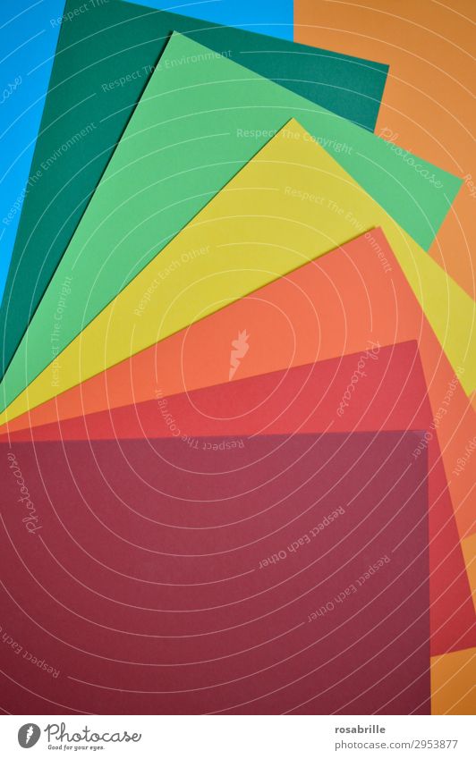 Farbkarton in Regenbogenfarben | Farbkombination Papier Karton bunt regenbogenfarben Hintergrund Fläche abstrakt neutral Kreativität kreativ leer Farbtöne