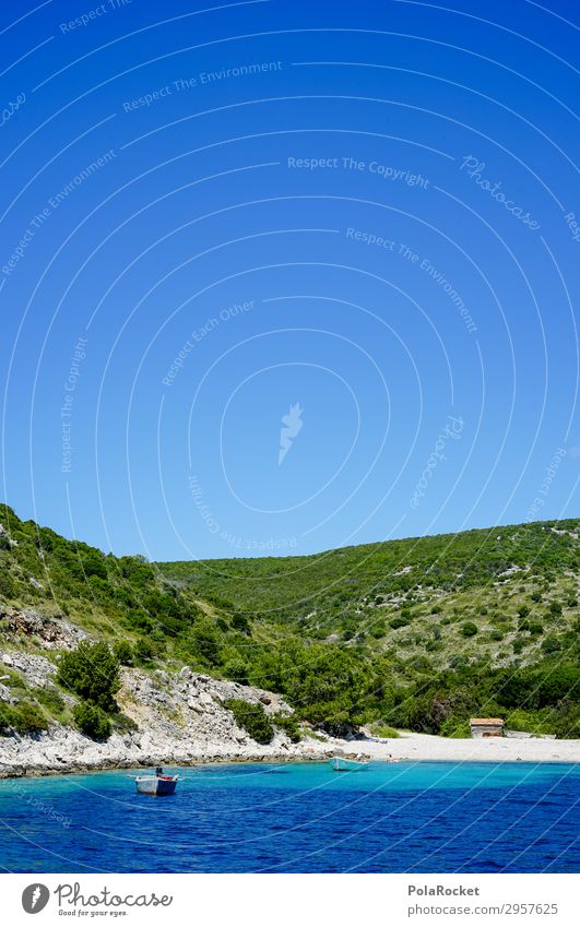 #S# Bucht Umwelt Natur Fröhlichkeit Meer Schwimmen & Baden Strand Einsamkeit Wasserfahrzeug wenige schön Schönes Wetter Urlaubsfoto Mittelmeer Adria gehen