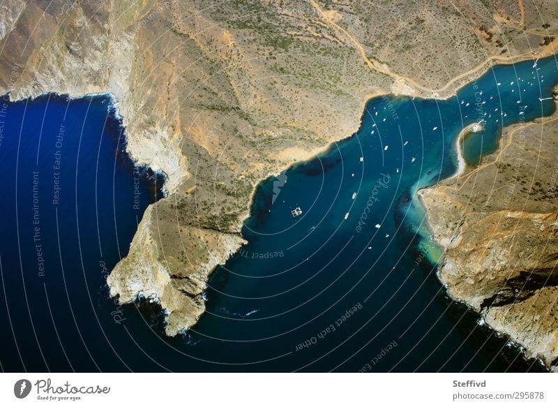 Santa Catalina Island, CA Umwelt Natur Landschaft Erde Sand Luft Wasser Sommer Klima Wetter Schönes Wetter Hügel Küste Strand Bucht Meer Schifffahrt Bootsfahrt