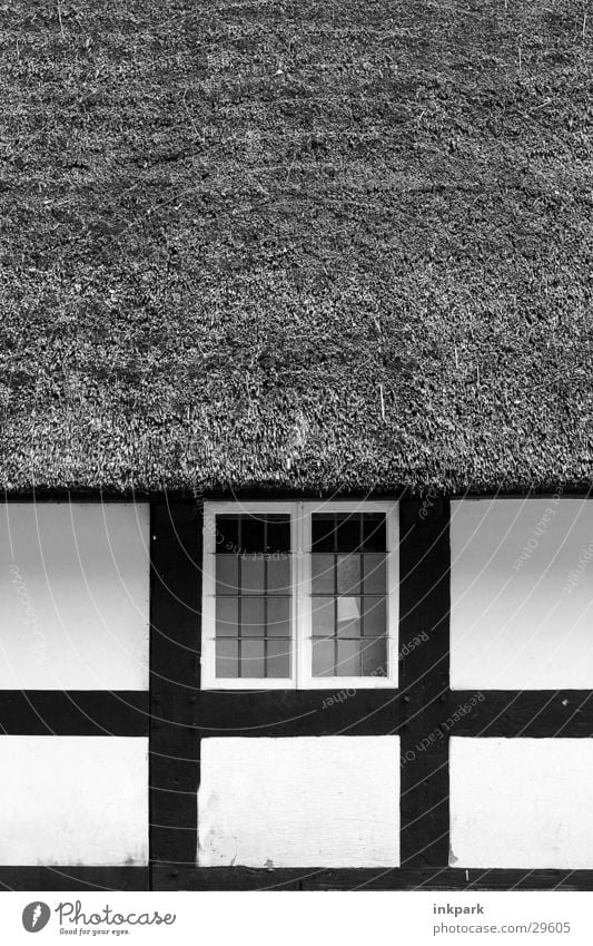 Einfach Reetdach Holz Fenster Stroh Fachwerkfassade historisch alt