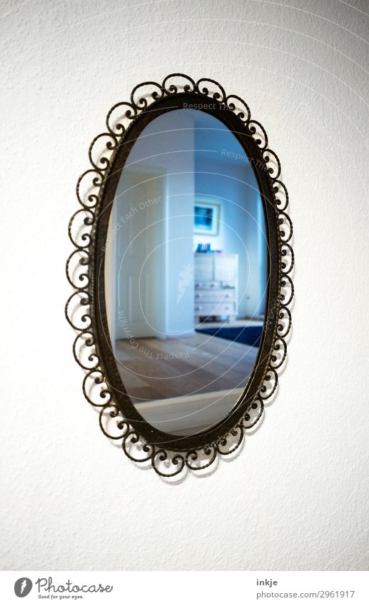 Spiegelsaal Lifestyle Stil Häusliches Leben Wohnung Innenarchitektur Möbel Raum Flur alt Ferne Oval antik Pflanze modern Reflexion & Spiegelung Spiegelbild