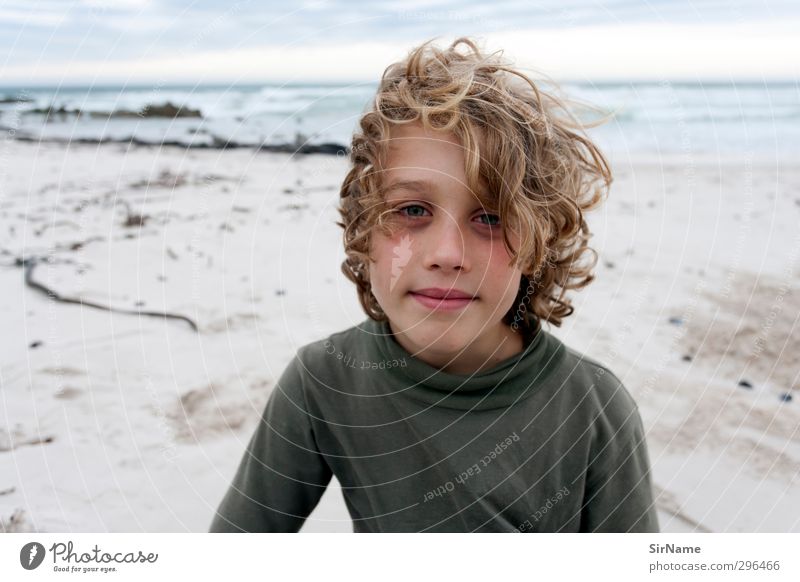 225 [Freie Tage am Meer] Wohlgefühl Schwimmen & Baden Ferien & Urlaub & Reisen Sommerurlaub Strand Kind Junge Kindheit Leben 1 Mensch 8-13 Jahre Natur Sand