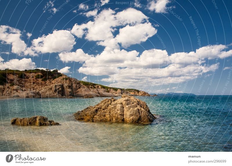 Bucht Ferien & Urlaub & Reisen Ferne Sommer Sommerurlaub Meer Natur Landschaft Urelemente Sand Wasser Himmel Horizont Schönes Wetter Wärme Felsen Küste Strand