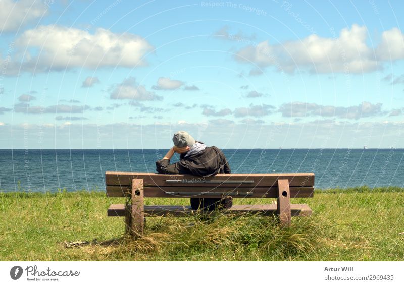 Meeresblick Wohlgefühl Zufriedenheit Erholung ruhig Meditation Kur Ferien & Urlaub & Reisen Tourismus Ausflug Ferne Freiheit Sommer Sommerurlaub Sonne Wellen