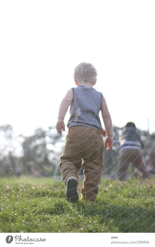 Kind spielt auf einer Wiese Freizeit & Hobby Spielen Kinderspiel Mensch maskulin Kleinkind Junge Familie & Verwandtschaft Kindheit Leben 1 1-3 Jahre Natur