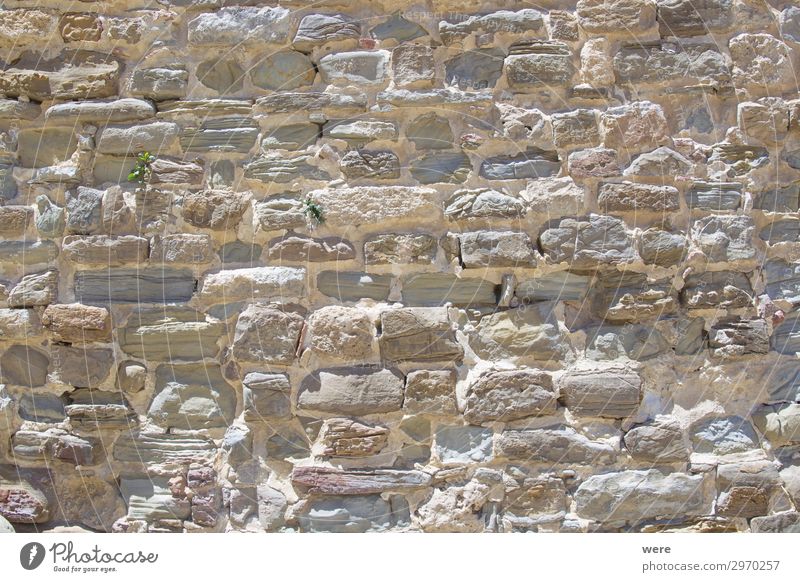 Historic stone wall on the Alcazar in Tarifa Mauer Wand alt fest Andalusia Hintergrundbild copy space historic historical nobody old traditional custom