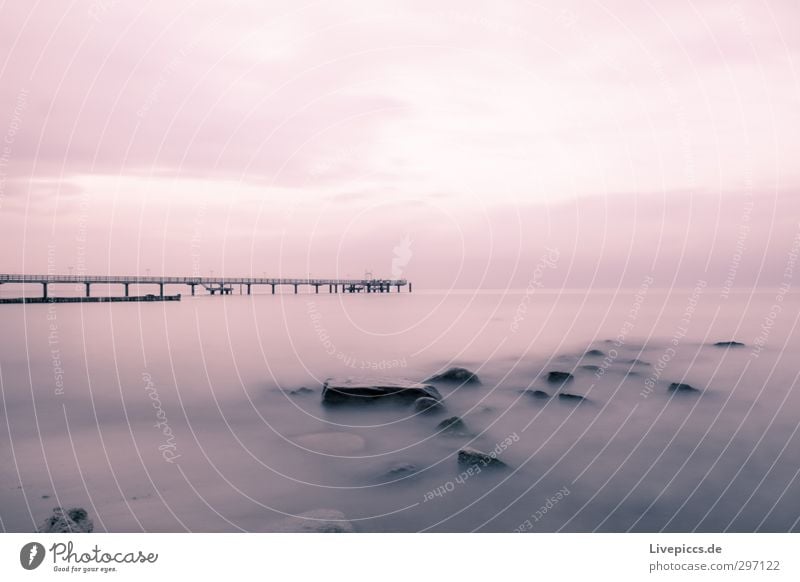 Ostseeküste Ausflug Strand Meer Natur Landschaft Wasser Himmel Wolken Sonnenaufgang Sonnenuntergang Herbst Küste Brücke Gelassenheit Einsamkeit Freiheit Stein