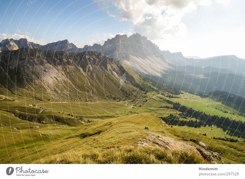 Geisler Zufriedenheit Tourismus Ausflug Freiheit Sommerurlaub wandern Umwelt Natur Landschaft Himmel Wolken Sonne Herbst Klima Wetter Schönes Wetter Wiese Wald