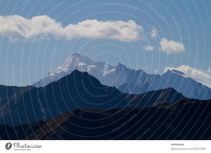 Bergschatten Ferien & Urlaub & Reisen Tourismus Expedition Berge u. Gebirge Umwelt Natur Landschaft Himmel Wolken Sommer Eis Frost Schnee Hügel Felsen Alpen