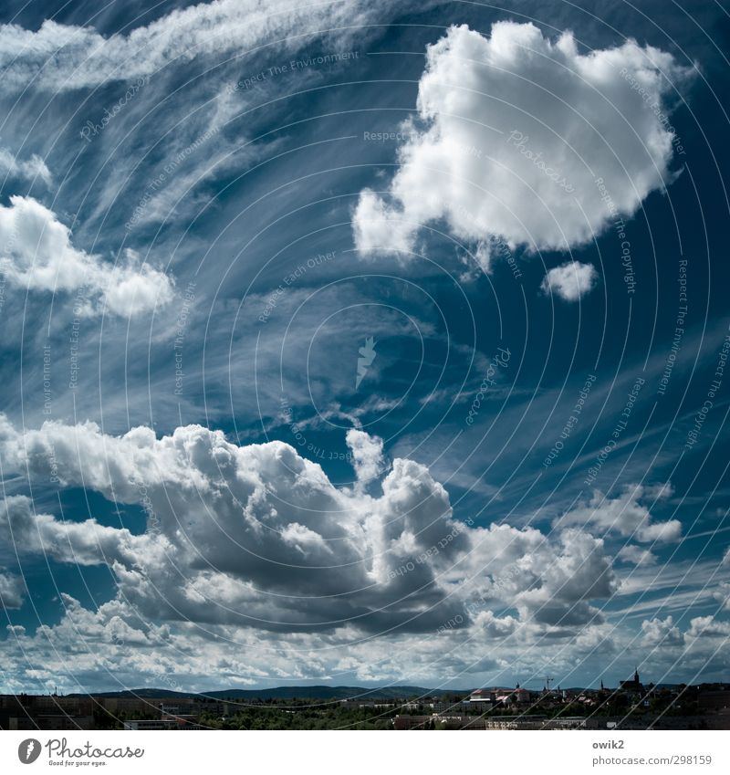 Heiter bis wolkig Ferne Freiheit Luft Himmel Wolken Horizont Klima Wetter Schönes Wetter Bautzen Kleinstadt Skyline bevölkert Haus Kirche Dom Gebäude